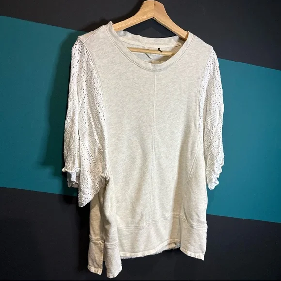 Anthropologie Akemi Kin Coro Dolman Crochet Knit Pullover Sweatshirt Large - Picture 4 of 13